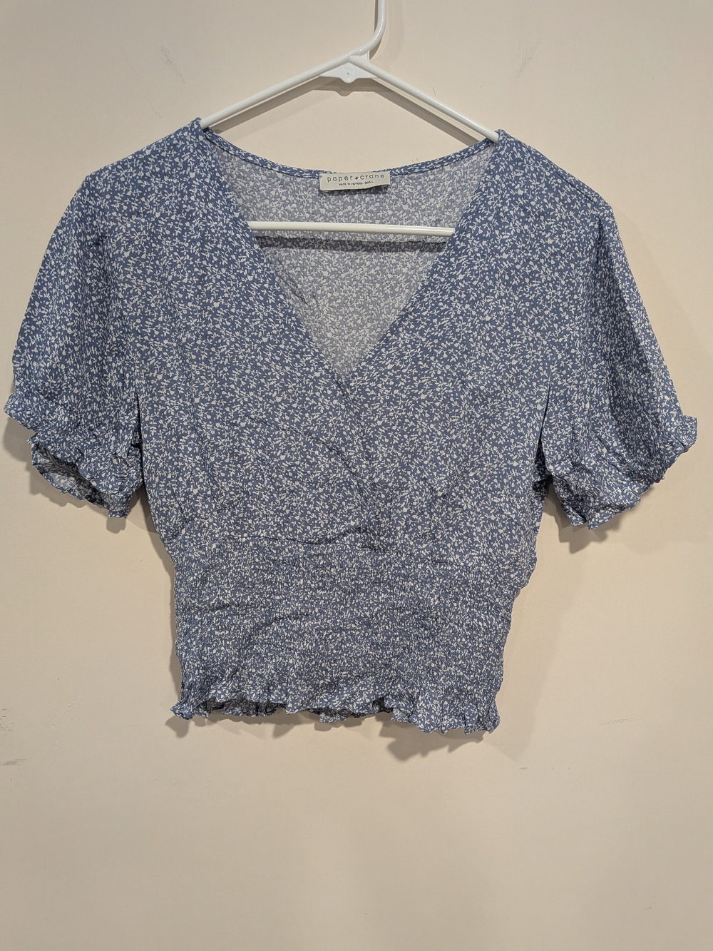 Paper Crane Ditsy Floral Smocked Crop Top